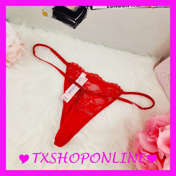 💗👙Victoria's Secret DREAM ANGELS Lace Shine Strap V-String Thong👙💗 - Picture 7 of 10